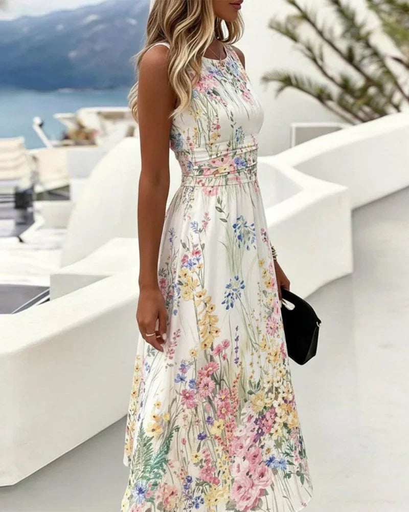 Cristine | Vestido Floral sin Mangas + Bolso de Regalo