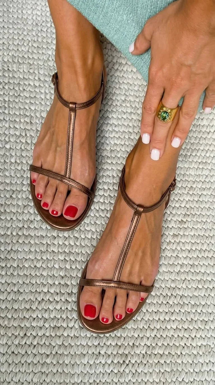 Rosalba | Sandalias Doradas Elegantes