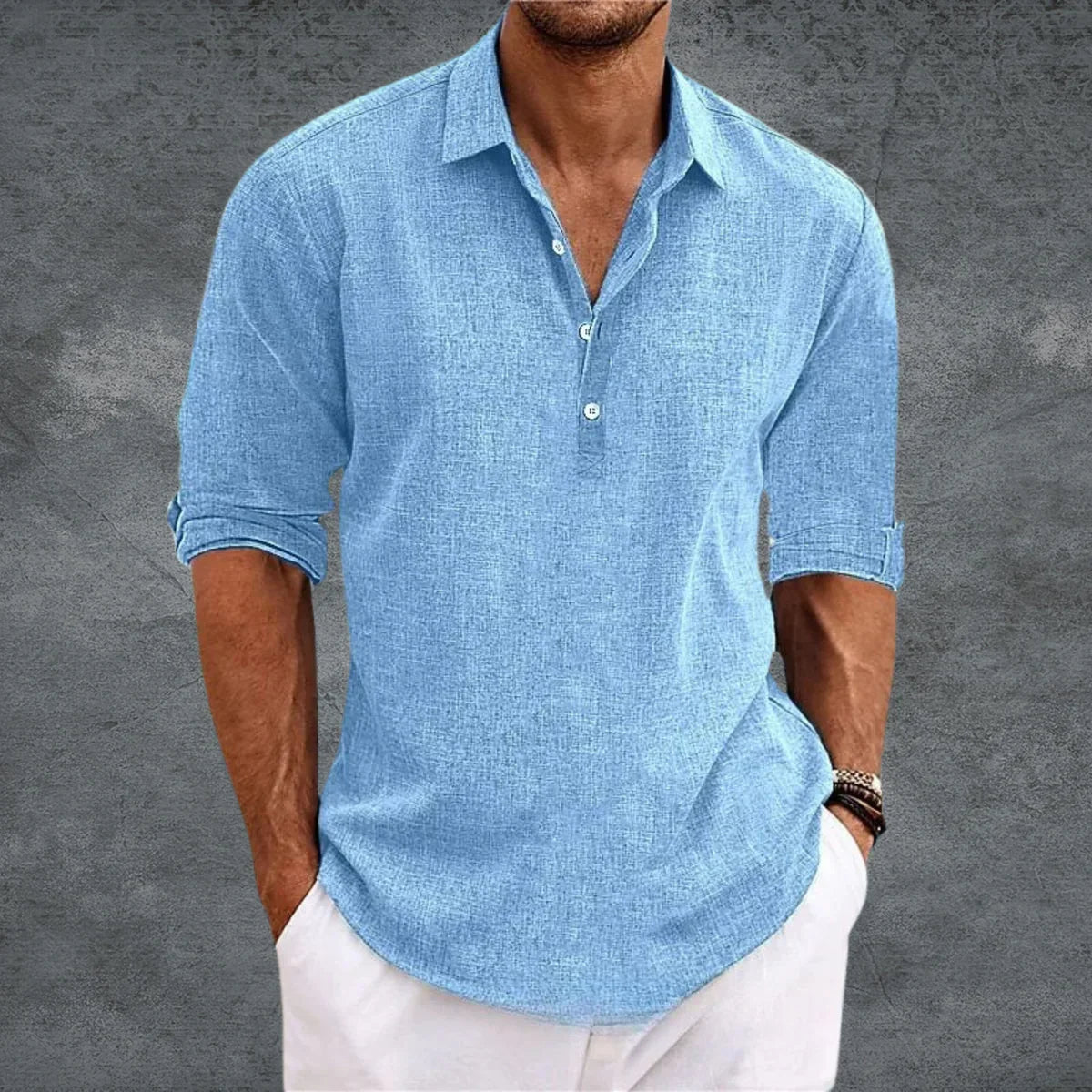 Giorgio | Camisa de Lino y Algodón de Manga Larga