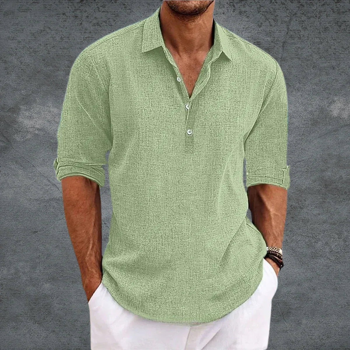 Giorgio | Camisa de Lino y Algodón de Manga Larga