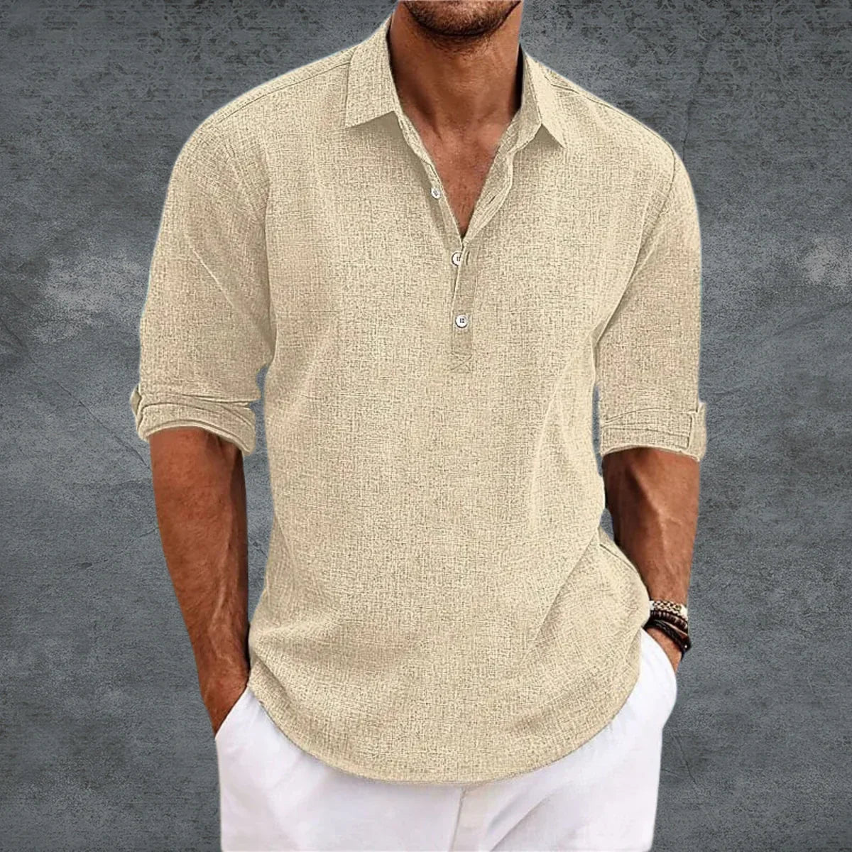 Giorgio | Camisa de Lino y Algodón de Manga Larga