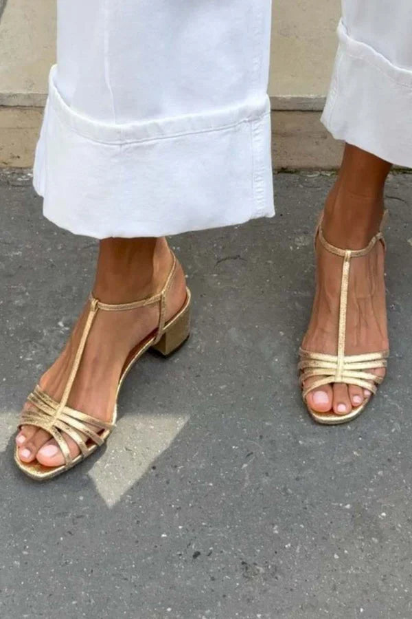 Allegra | Sandalias Doradas Elegantes