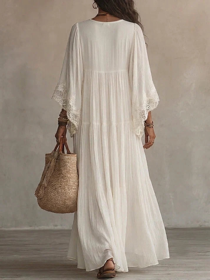 Liora™ | Vestido Bohemio con Encaje y Corte Favorecedor