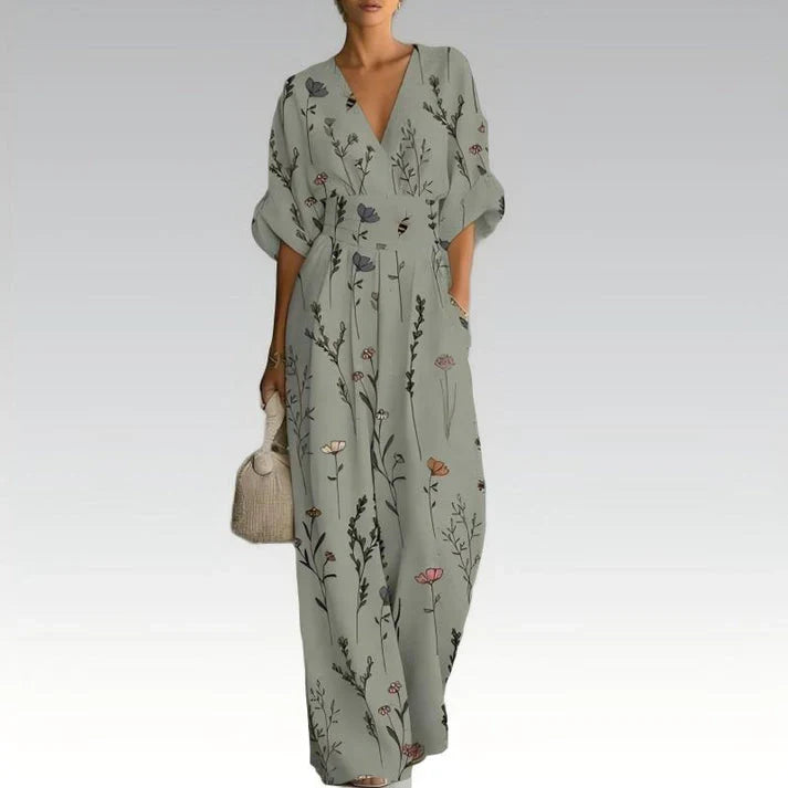 Sira | Mono Estampado Elegante con Escote en V
