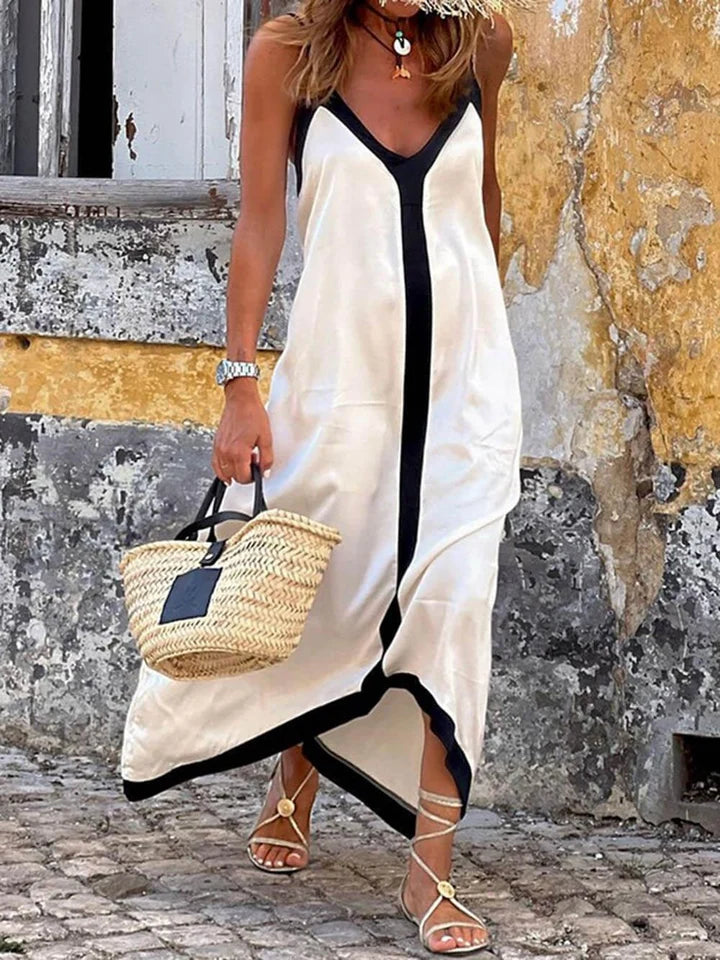 Silvana | Vestido Midi con Bloques de Color