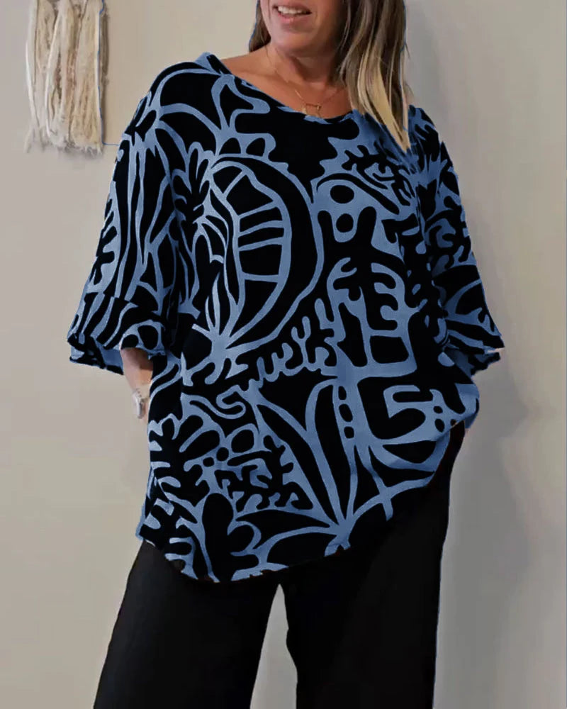 Teira | Top Holgado con Estampado Abstracto