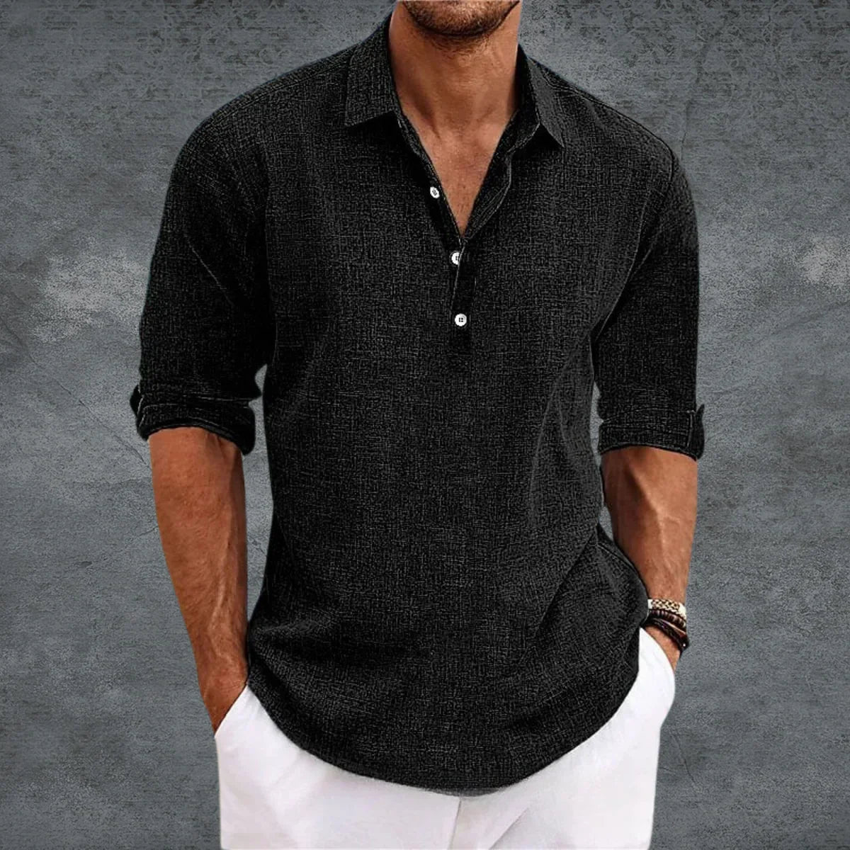 Giorgio | Camisa de Lino y Algodón de Manga Larga