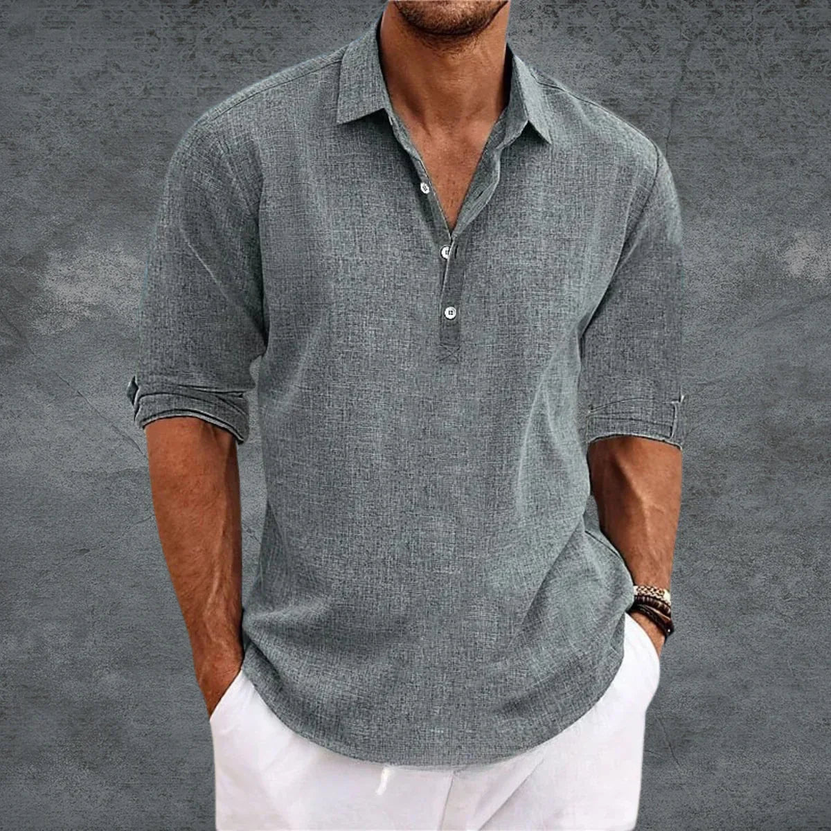 Giorgio | Camisa de Lino y Algodón de Manga Larga