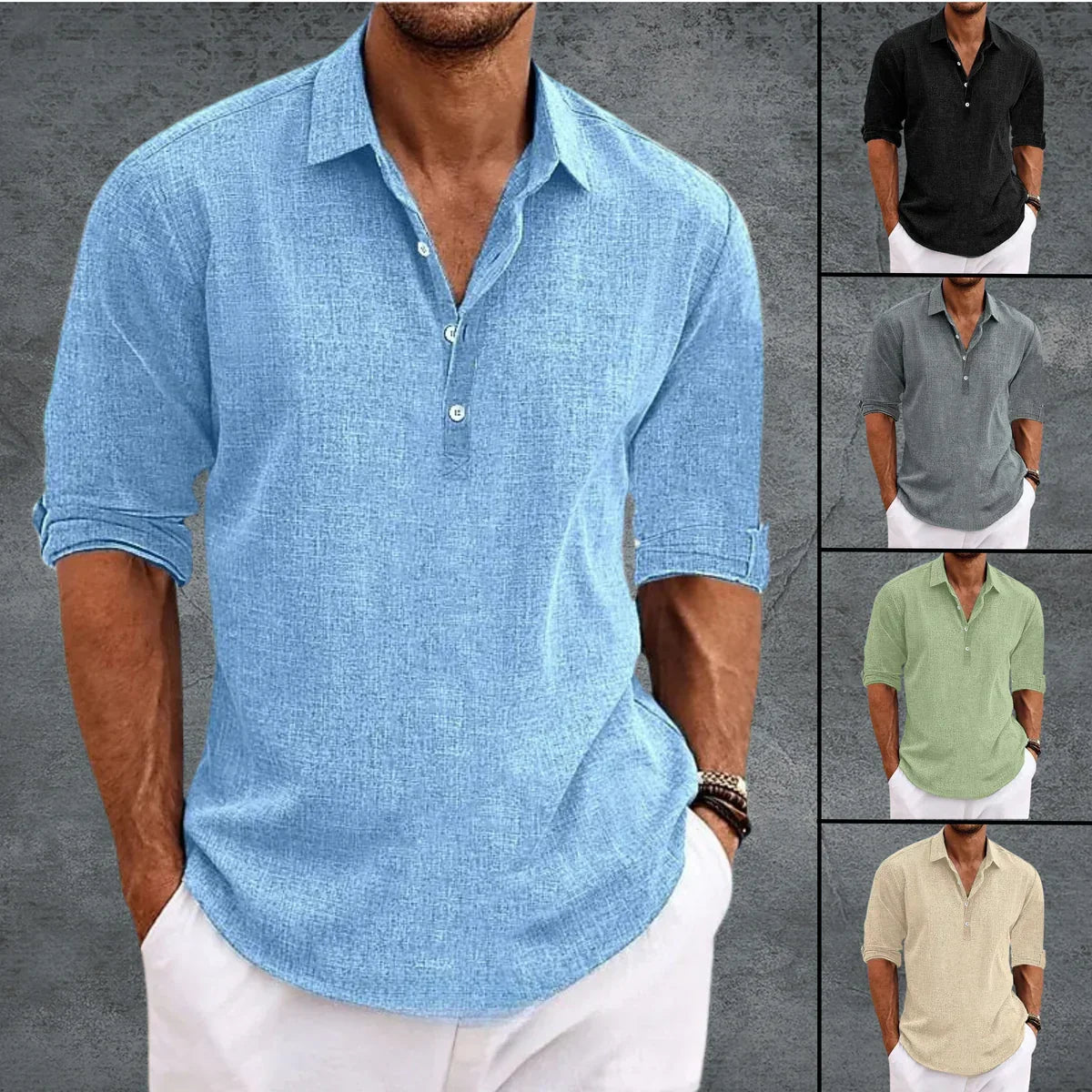 Giorgio | Camisa de Lino y Algodón de Manga Larga