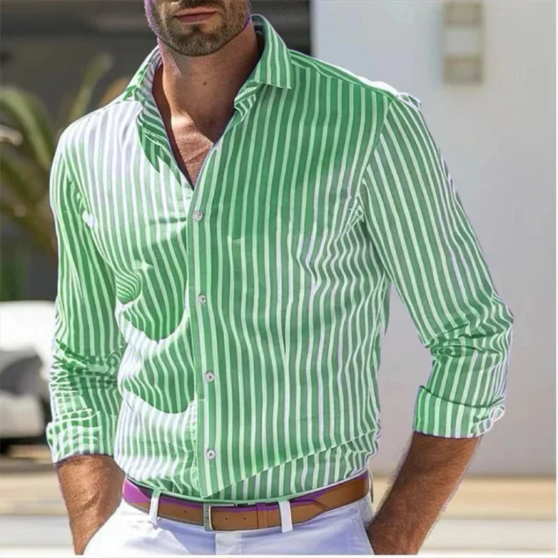 Tiago™ Camisa de rayas bicolores de manga larga