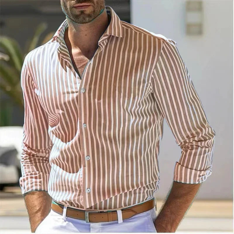 Tiago™ Camisa de rayas bicolores de manga larga