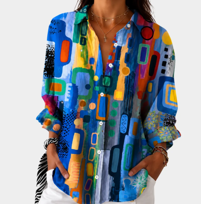 Manola | Blusa Ligera con Estampado Artístico