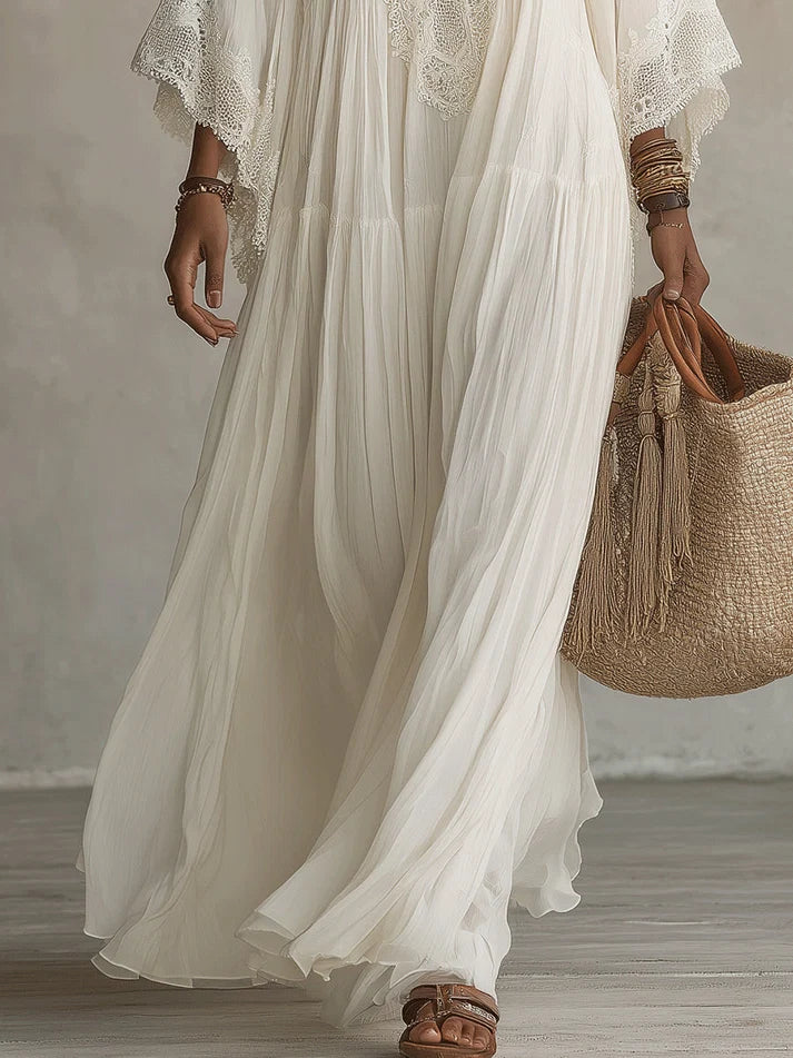 Liora™ | Vestido Bohemio con Encaje y Corte Favorecedor