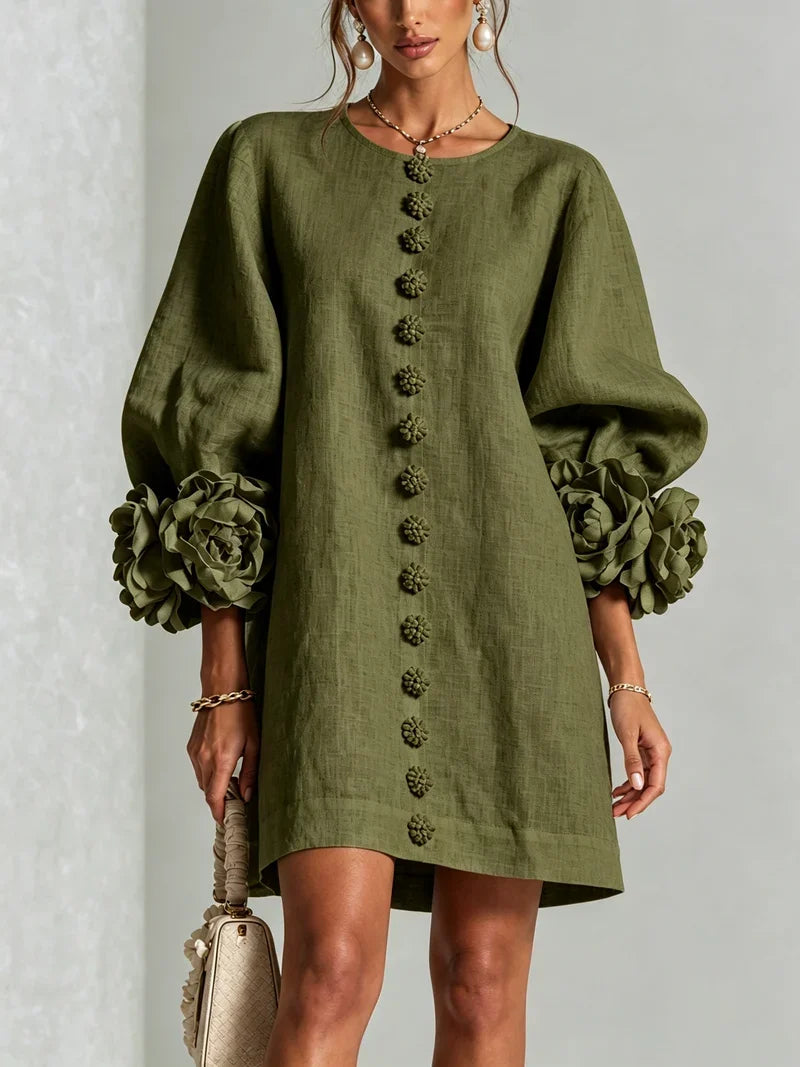 Dena | Vestido Corto con Estampado Floral + Bolso de Regalo