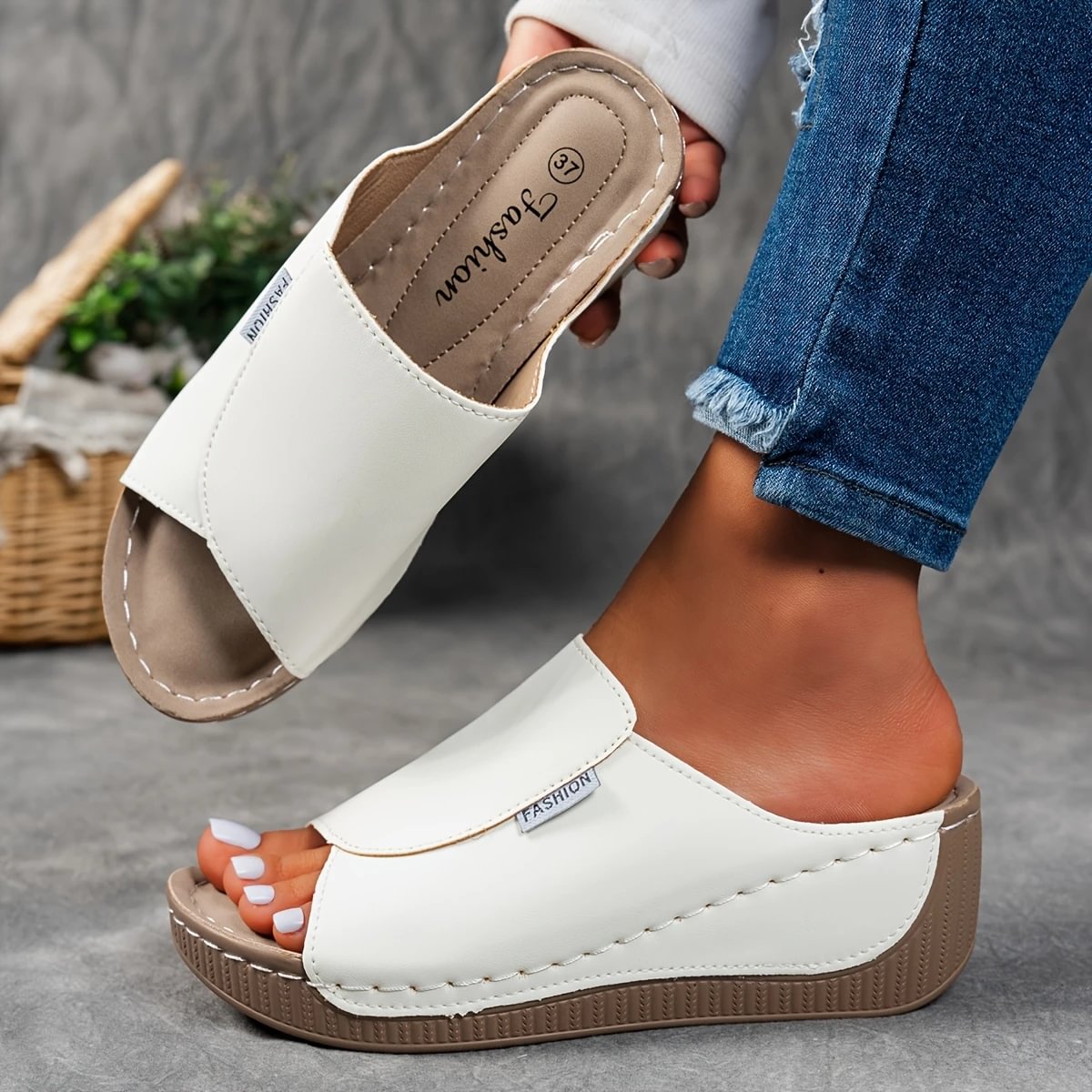 Merilyn | Sandalias Cómodas de Piel con Suela Gruesa y Apoyo del Arco Plantar