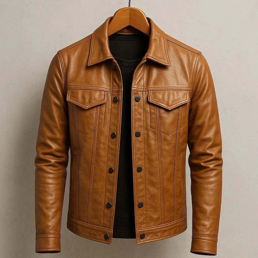César | Chaqueta de Piel de Otoño para Hombre