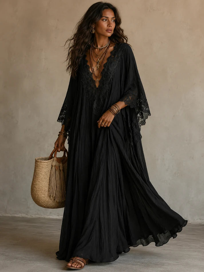 Liora™ | Vestido Bohemio con Encaje y Corte Favorecedor
