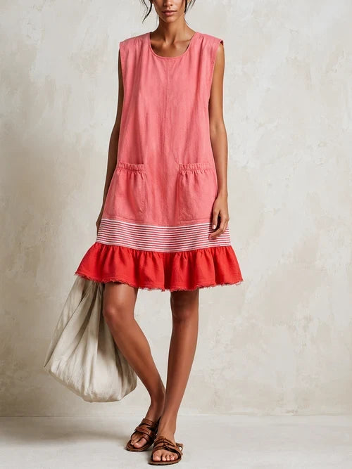 Annora | Vestido Túnica sin Mangas con Bajo Fruncido