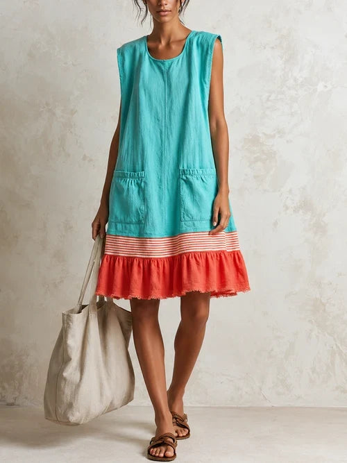 Annora | Vestido Túnica sin Mangas con Bajo Fruncido